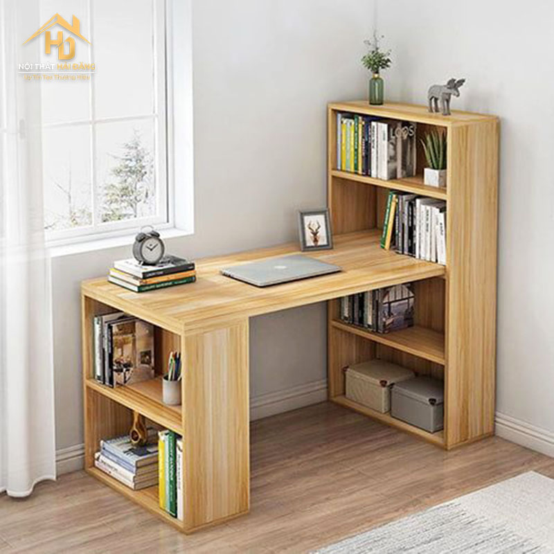 ban-lam-viec-goc-tuong TOP 10 Mẫu Bàn Làm Việc Kết Hợp Kệ Sách Hiện Đại, Đa Năng