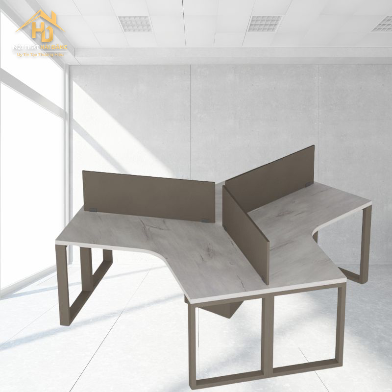 ban-lam-viec-hinh-tam-giac Cụm bàn làm việc văn phòng 2-6 người hiện đại, giá rẻ