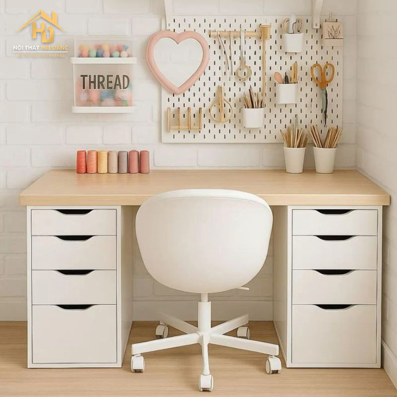 ban-lam-viec-ket-hop-nhieu-ngan TOP 10 Mẫu Bàn Làm Việc Kết Hợp Kệ Sách Hiện Đại, Đa Năng