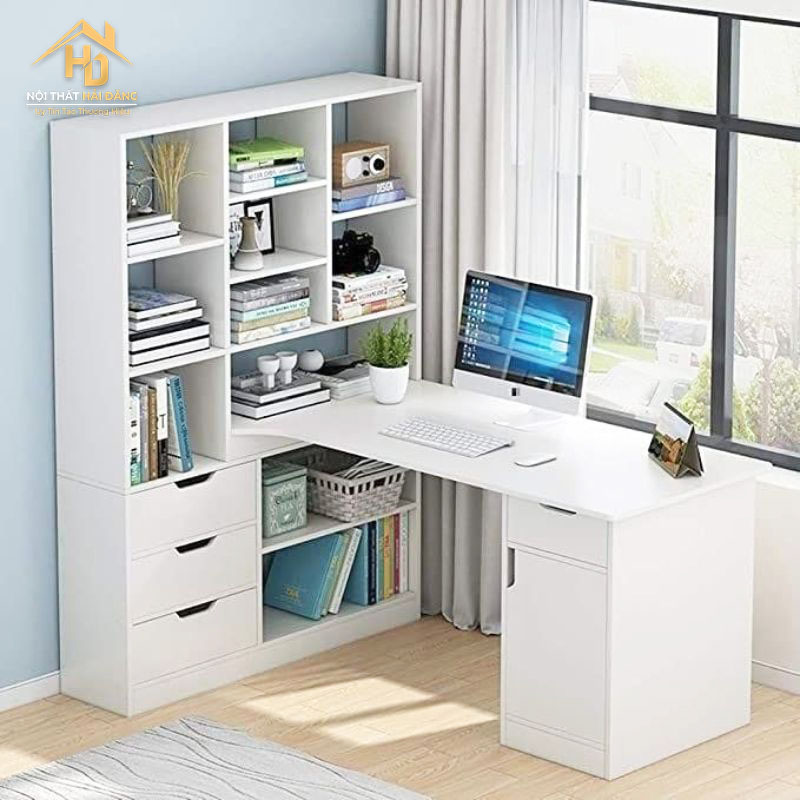 ban-may-tinh-kem-ke TOP 10 Mẫu Bàn Làm Việc Kết Hợp Kệ Sách Hiện Đại, Đa Năng