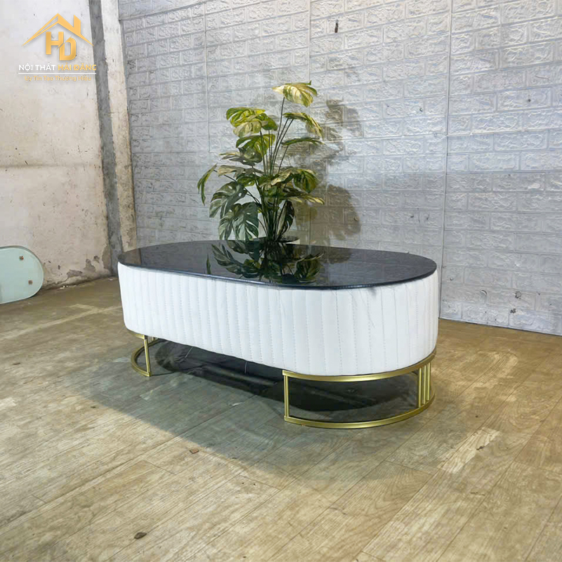 ban-sofa-1 Bàn Sofa Mặt Đá, Chân Mạ Vàng Phong Cách Nhật (Nhiều Màu)