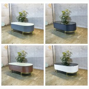 Bàn Sofa Mặt Đá, Chân Mạ Vàng Phong Cách Nhật (Nhiều Màu)