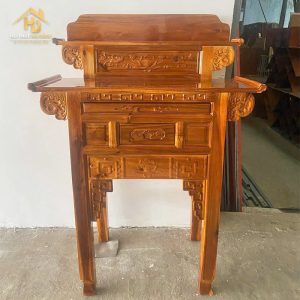 Bàn Thờ Gia Tiên Nhị Cấp Chạm Sen Sang Trọng
