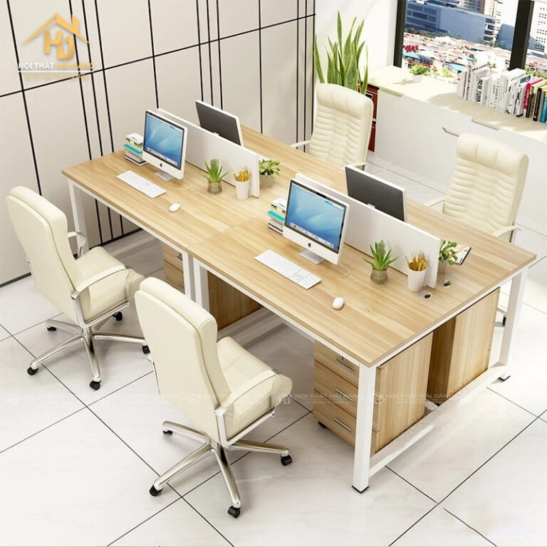 cum-ban-lam-viec-4-nguoi Cụm bàn làm việc văn phòng 2-6 người hiện đại, giá rẻ