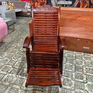 Ghế Thư Giãn Gỗ Tràm Tựa Lưng Cao Chạm Khắc