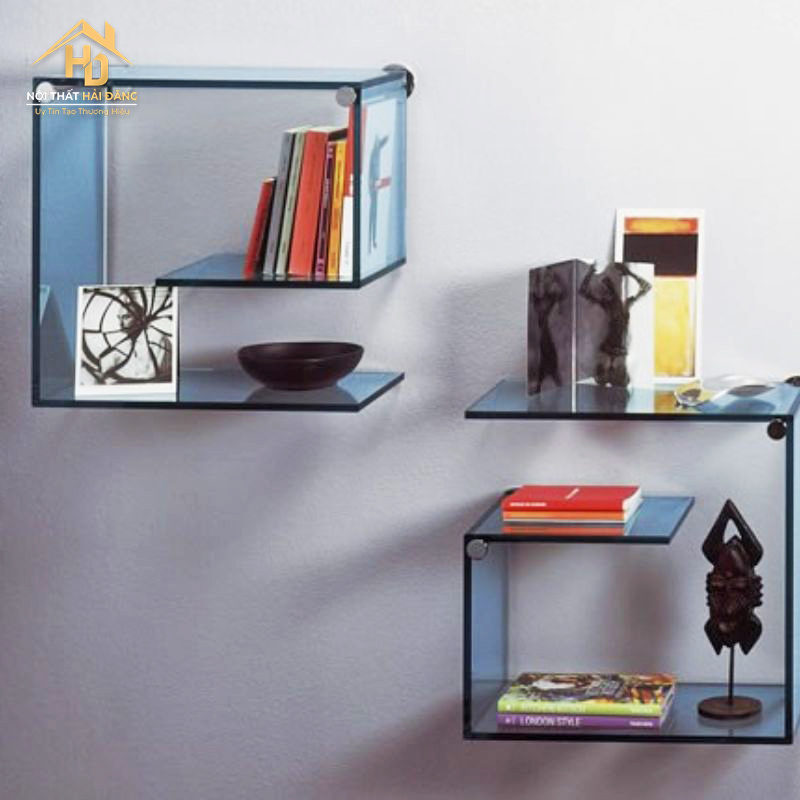 kệ sách bằng kính