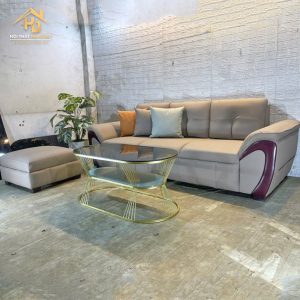 Sofa Da Kèm Đôn, Thích Hợp Cho Phòng Khách 2 sofa da hai dang 1