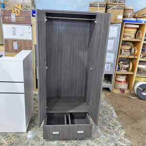 Tủ Quần Áo Gỗ 2 Cánh Có Suốt Treo Và Hộc Dưới Đa Năng 2 tu quan ao 2 canh 3