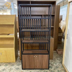 Kệ Trưng Bày Khung Sắt Gỗ MDF Sang Trọng