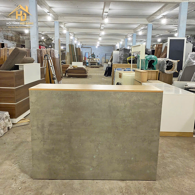 quay-le-tan-hai-dang-6 Quầy Lễ Tân Spa Nail Xám Gỗ MDF Bền Đẹp