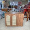 Tủ Giày Dép Gỗ MDF Phối Mây Tre Đan Sang Trọng