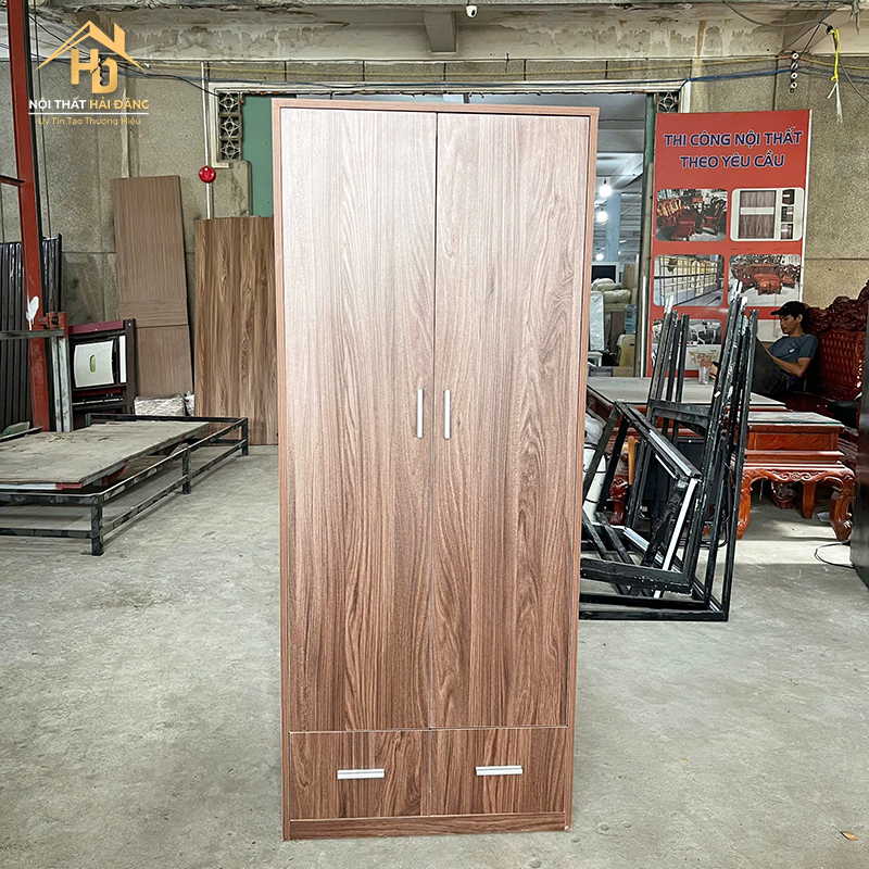 tu-quan-ao-2-canh-9 Tủ Quần Áo 2 Cánh Gỗ Công Nghiệp Màu Nâu Vân Đẹp