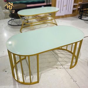 bàn sofa mặt kính chân sắt giá rẻ
