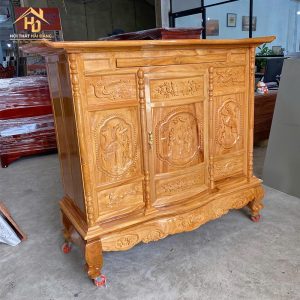 bàn thờ gỗ chạm tam đa