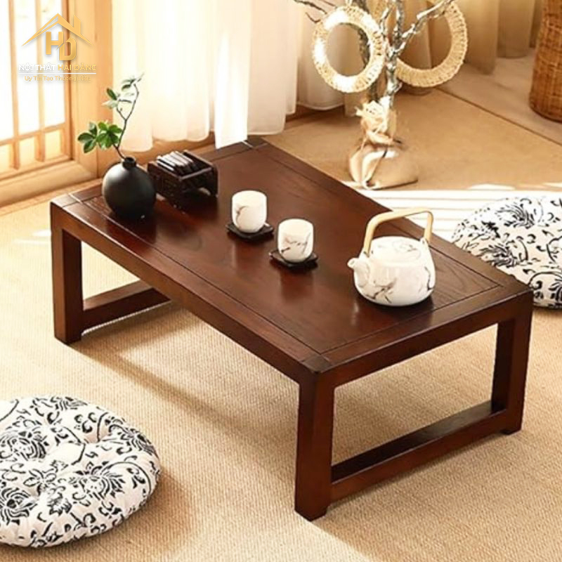 ban-tra-mat-go TOP 10 Mẫu Bàn Trà Kết Hợp Bàn Ăn Được Ưa Chuộng Nhất 2025