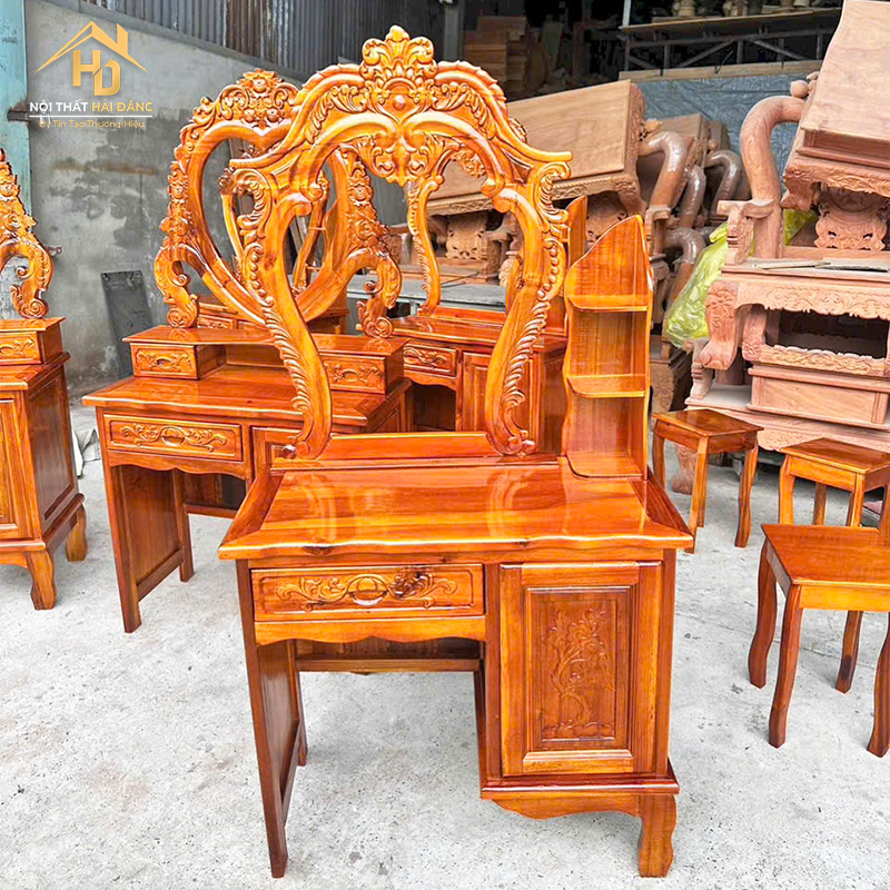 Bàn Trang Điểm Gương Khung Uốn Lượn Sang Trọng ban-trang-diem-21 Bàn Trang Điểm Gương Khung Uốn Lượn Sang Trọng