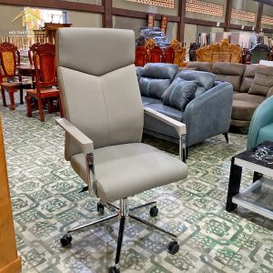 Ghế Trưởng Phòng Lưng Cao Bọc Da Êm Ái (2 Màu) 2 ghe boc da xam 1