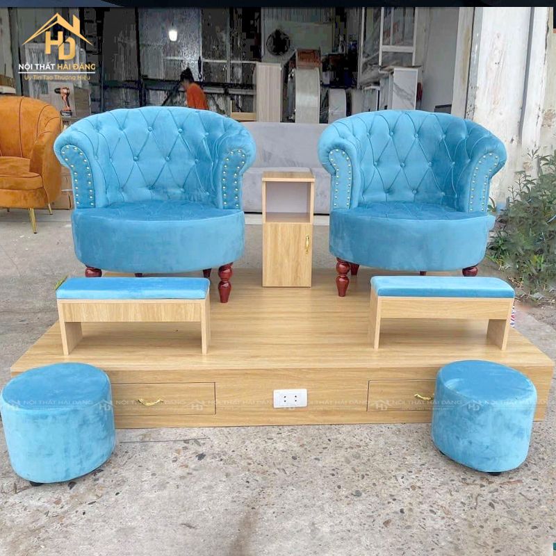 ghe-sofa-nail-chan-go Top 10 Mẫu Ghế Làm Nail Giá Rẻ, Đẹp Tại TP. HCM