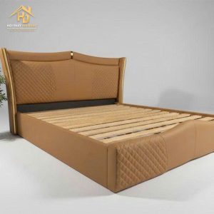 Giường Ngủ Bọc Nệm Uốn Cong Hiện Đại ( 2 Màu) 2 giường bọc nệm be