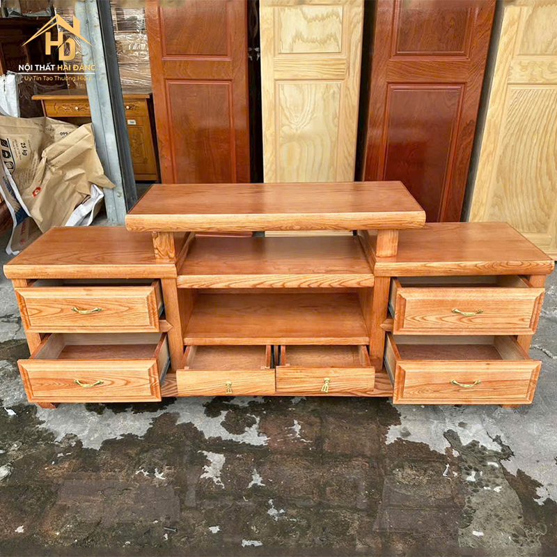 Kệ Tivi Gỗ Thiết Kế Nhiều Hộc Kéo Tiện Lợi ke-tivi-go-gia-re-1 Kệ Tivi Gỗ Thiết Kế Nhiều Hộc Kéo Tiện Lợi