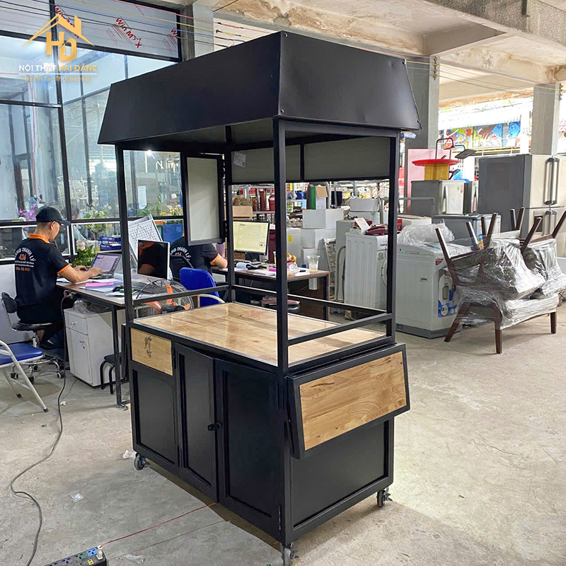 Quầy Take Away Đen Gỗ Hiện Đại quay-take-away-den-1 Quầy Take Away Đen Gỗ Hiện Đại