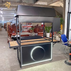 Quầy Take Away Đen Gỗ Hiện Đại 3 quay take away den 3