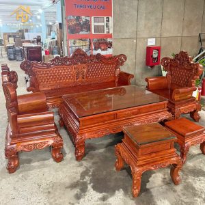 Thanh Lý Bộ Salon Gỗ Đỏ Kiểu Hoàng Gia 3 salon gỗ gõ đỏ giá rẻ