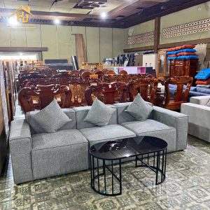 Sofa Vải Xám 3 Chỗ Ngồi Rộng Rãi 3 sofa 3 cho ngoi 4