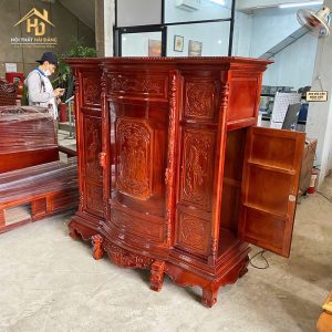 tủ thờ gỗ chạm đỏ