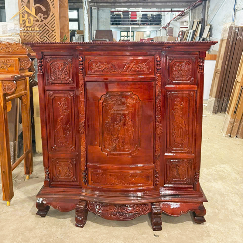 Tủ Thờ Gỗ Tràm Màu Nâu Chạm Khắc Đẹp tu-tho-tram Tủ Thờ Gỗ Tràm Màu Nâu Chạm Khắc Đẹp