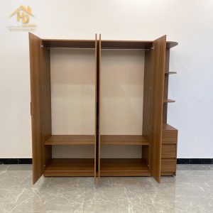Tủ Quần Áo Gỗ 4 Cánh Kèm Kệ (Nhiều Màu) 2 tuquan ao go mdf 4