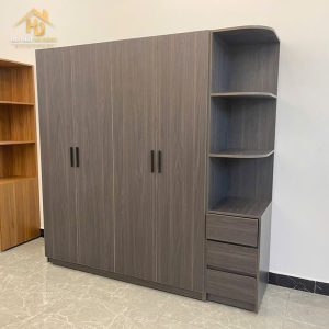 Tủ Quần Áo Gỗ 4 Cánh Kèm Kệ (Nhiều Màu) 3 tuquan ao go mdf 5