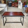 bàn cafe mặt gỗ chân sắt
