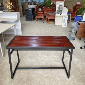 bàn cafe mặt gỗ chân sắt