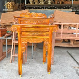 Tủ thờ tràm 2 tầng chạm khắc