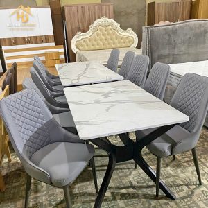Bộ Bàn Ăn 4 Ghế Bọc Da Bàn Vân Đá 1 bo ban an 4 ghe 4