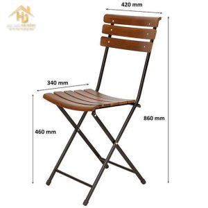 ghế cafe chân sắt xếp gọn