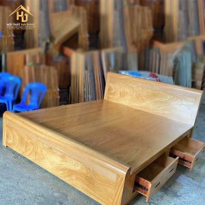 Giường Ngủ Dạt Phản Gõ Có Hộc Kéo 2 giuong go phu 2