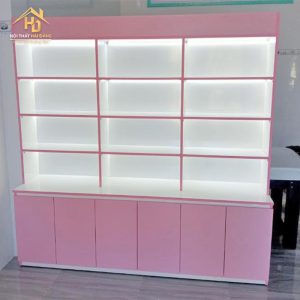 tủ trưng bày có led viền hồng