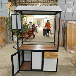 Quầy Bán Hàng Di Động Gỗ Màu Trắng 2 quay ban hang 2