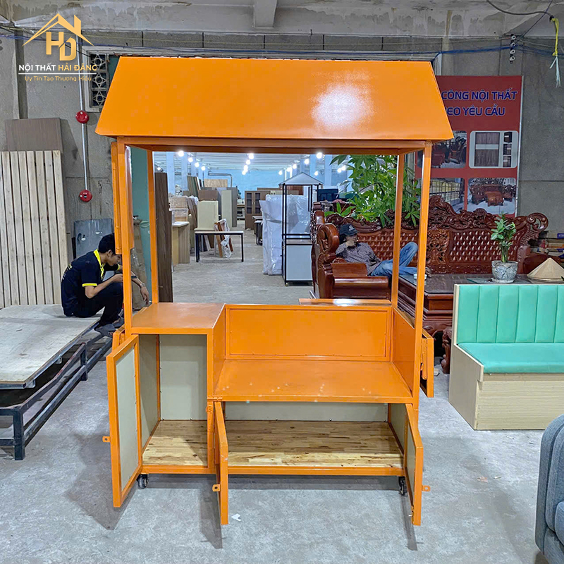 Quầy Bán Hàng Di Động Gỗ Màu Cam quay-take-away-cam-1 Quầy Bán Hàng Di Động Gỗ Màu Cam