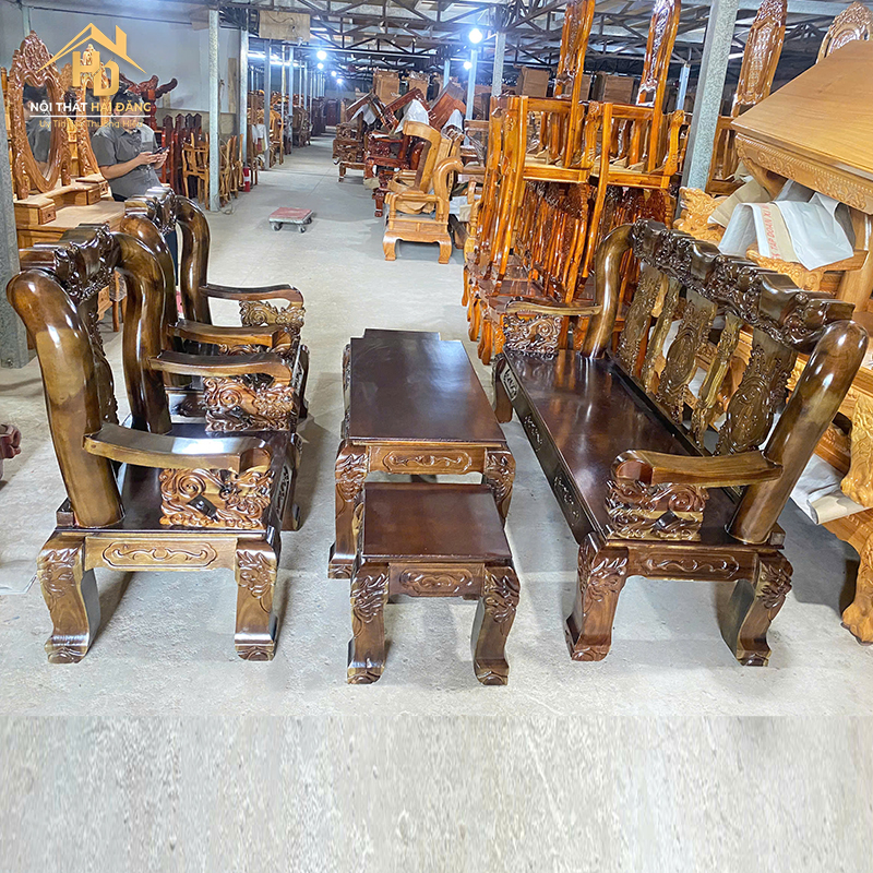 Bộ Salon Gỗ Tay 12 Màu Nhớt Tay Rồng salon-go-mau-nhot Bộ Salon Gỗ Tay 12 Màu Nhớt Tay Rồng