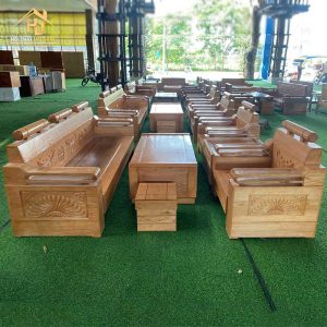 Bộ Salon Gỗ Sồi Chạm Khắc Độc Đáo (Nhiều Mẫu) 5 salon go soi 5