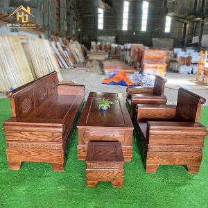 Bộ Salon Gỗ Sồi Chạm Khắc Độc Đáo (Nhiều Mẫu) 4 salon go soi 6