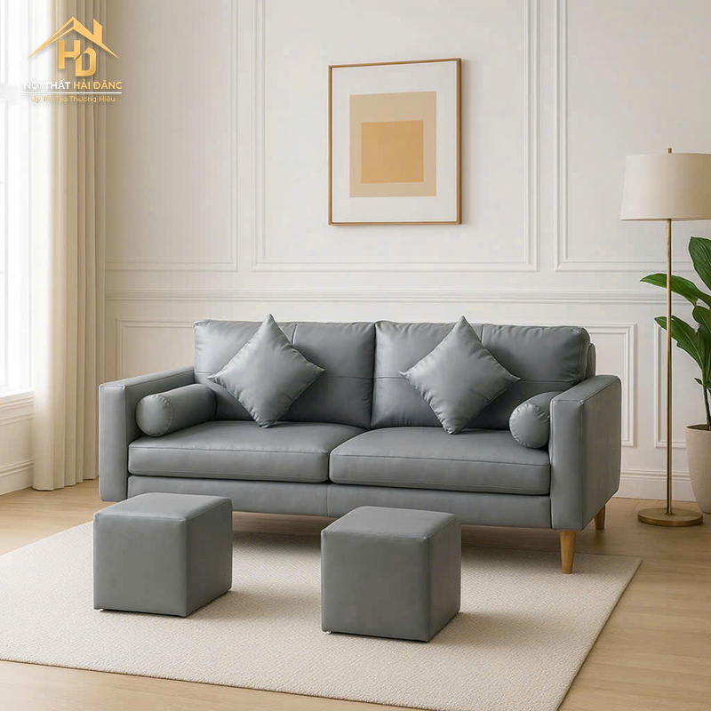 Sofa Da Kèm Gối Tựa Và Đôn Êm Ái sofa-2-cho-ngoi-2 Sofa Da Kèm Gối Tựa Và Đôn Êm Ái