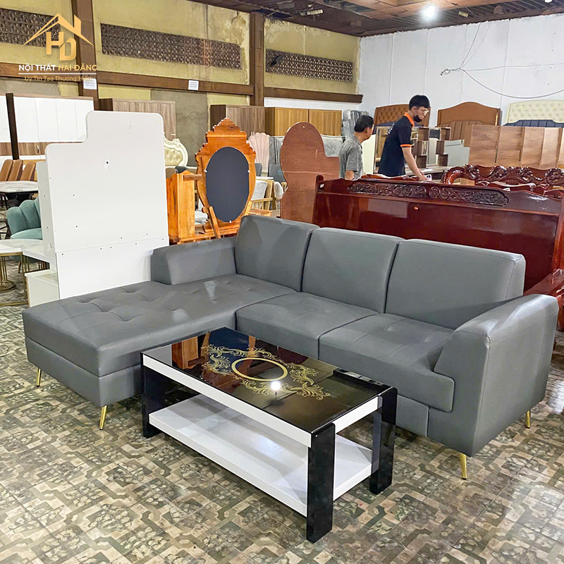 sofa-da-goc-l-3 Sofa Da Góc L Màu Xám Hiện Đại