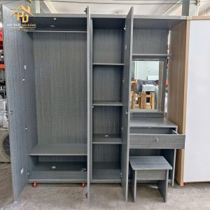 Tủ Quần Áo Gỗ Kèm Bàn Phấn Tiện Lợi 7 tu 3 canh co ban trang diem 5