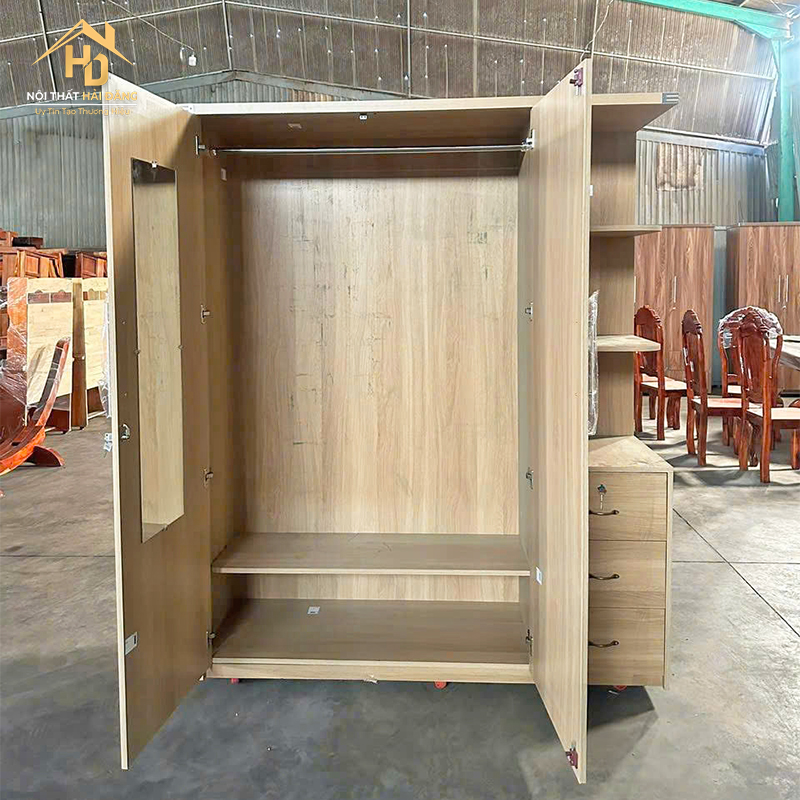tu-mdf-loi-xanh-4 Tủ Quần Áo Gỗ MDF Lõi Xanh Kèm Kệ (Nhiều Mẫu)