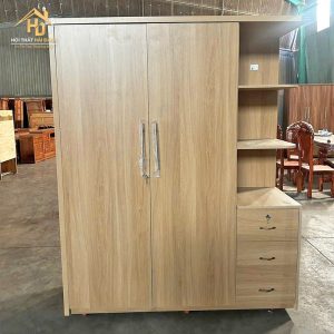 tủ quần áo 2 cánh liền kệ lõi xanh