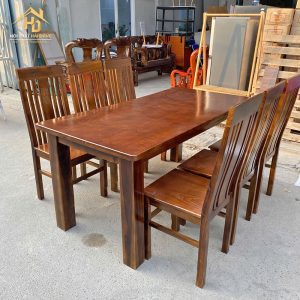 Bộ Bàn Ăn Gỗ 6 Ghế Nâu 2 ban an 6 ghe go 1